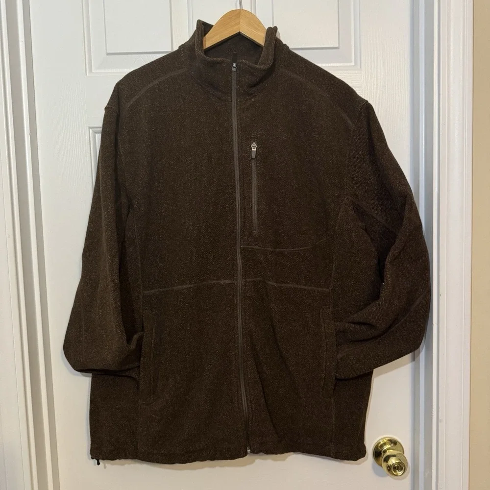 Duluth Trading Co.  Men's Brown Fleece Full‎ Zip Jacket Pockets Size XL